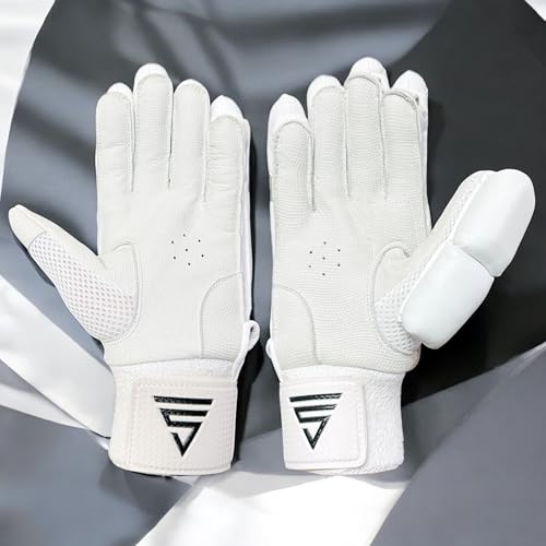Image of VERSANT PRO DG Cricket Batting Gloves (PITTARD Leather Palm White, Men Size, Right Handed)