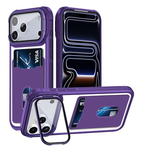 Coque silicone rigide violette pour iPhone 16 Pro avec protection d'objectif épurée