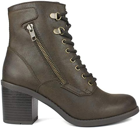 WHITE MOUNTAIN Shoes Dorian Women's Lace-up Boot, Dk brown/Fabric, 8.5 M | Image 1