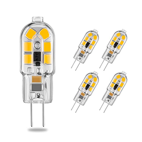 ELINKUME G4 LED Lampen,2W Leuchtmittel Ersatz für 20W Halogenlampen,180lm Warmweiss Energiesparbirn,Flimmerfrei,AC/DC 12V,G4 Led Stiftsockellampe,5er Pack Cover