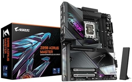GIGABYTE Z890 AORUS Master Intel Core Ultra (Series 2) LGA 1851 Motherboard, ATX, DDR5, 5X M.2, PCIe 5.0, Thunderbolt 4, WIFI7, 10GbE LAN, EZ-Latch