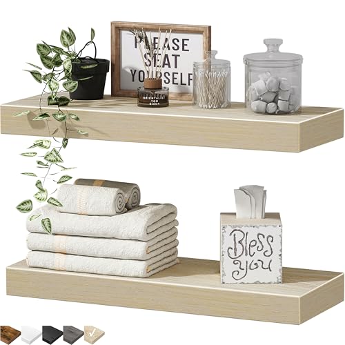 QEEIG Bathroom Floating Shelves for Wall - 15.7" Wall Mounted