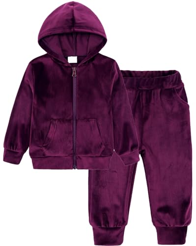 Velours tenues avec sweat à capuche pour filles ensemble chaud automne hiver