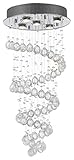 Modern Chandelier Rain Drop Lighting Crystal Ball Fixture Pendant Ceiling Lamp H29 X W15.5, 5 Lights, Free Shipping