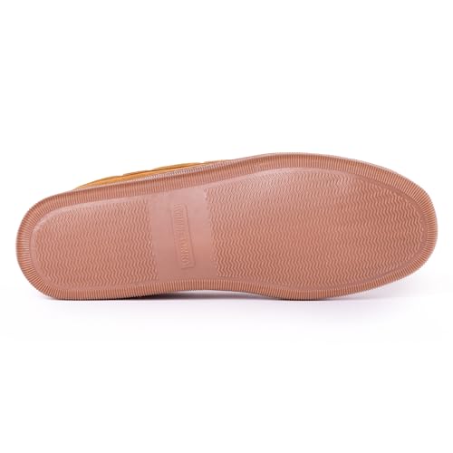 Minnetonka Men's Pile Lined Hardsole Slippers Brown 8.5 M