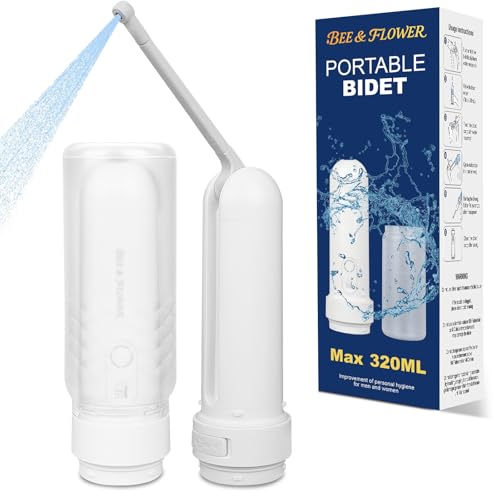 Portable Bidet - 320ML Handheld Personal Travel Bidet | 350ml/min Flow with 3 Pressure Options | Toilet Water Sprayer for Men & Women | Personal Hygiene Cleaning & Soothing (One Size)