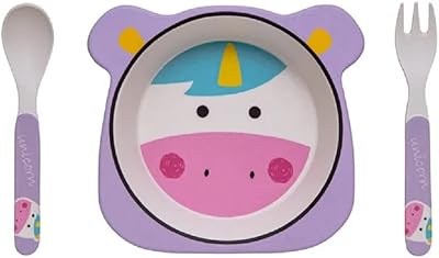 Kit Alimentação Unicórnio Eco Girotondo Baby - 3 unidades, Girotondo Baby, Rosa, Roxo, Branco, Azul, Amarelo   Kit Alimentação Unicórnio Eco Girotondo Baby - 3 unidades, Girotondo Baby, Rosa, Roxo, Branco, Azul, Amarelo