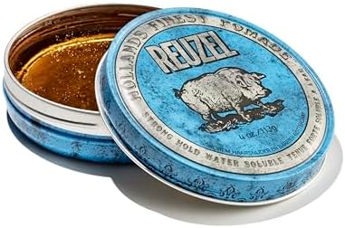 REUZEL Blue Pomade, Strong All Day Hold, Water Soluble Styling, High Shine and Flake Free, Easy To Wash Out, For All Hair Types