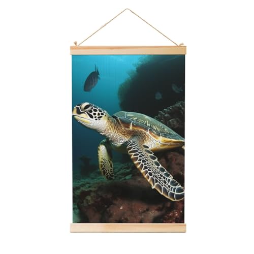 Peinture murale tortue de mer toile suspendue idée cadeau pendaison de crémaillère