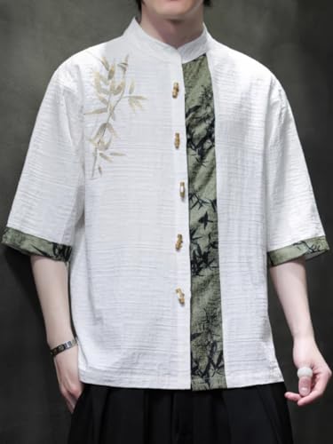 Chemise style chinois homme boutons traditionnels et finitions haut de gamme