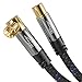 Produktbild KabelDirekt  4K Antennenkabel Nylon, TV Kabel gerade/90° gewinkelt  3m  Fernsehkabel mit Metallstecker für digitales & analoges Fernsehen (gerade Buchse auf Winkel-Stecker für DVB-C/DVB-T/DVB-S)