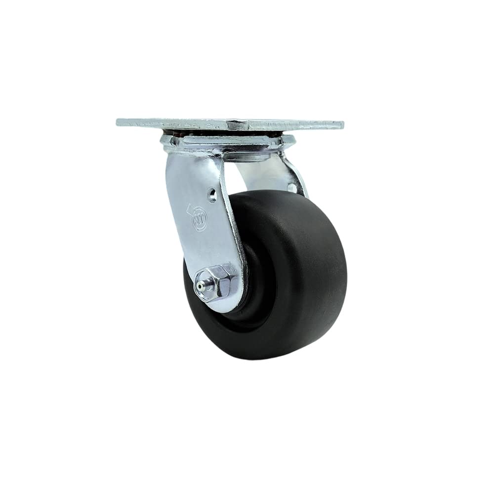 Stainless Steel Heavy Duty Swivel Top Plate Caster with 4 Inch Polyolefin Wheel and Ball Bearings - 500 lbs. Capacity/Caster - Service Caster Brand