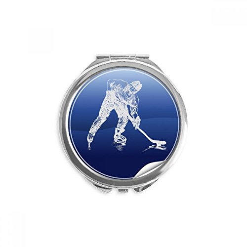 Miroir rond maquillage patinage et hockey sur glace pour sac de sport