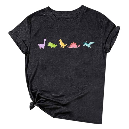 Image of 2026 T Shirt Women Women Summer Letter Print T Shirt Comfortable Fashion Color Tops Short Sleeve, black, S
