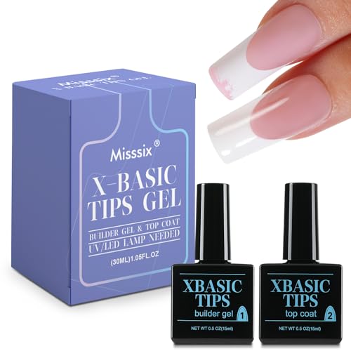 Misssix XBASICTIPS French Protecting Builder Gel and Top Coat, Prevent