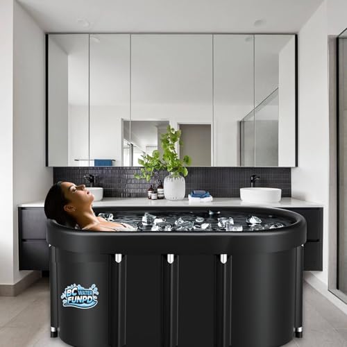 Eistonne eisbad Oval 120x70x70cm – eisbaden tonne XXL Ice Bath mit 5-Schicht-Isolierung und faltbarem Design – Kryotherapie für schnelle Regeneration nach Sport & Training​