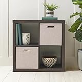 CLMSTE 4-Cube Storage Organizer, Multi-Compartment Shelf for Home Decor and Organization (Tobacco Oak)