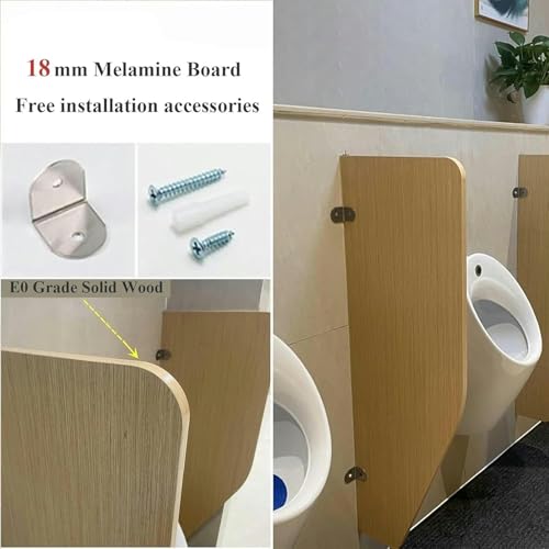 Partition de toilettes murales en bois massif : diviseur d'urinoir pour hommes - 8