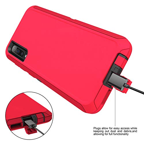 Mxx Heavy Duty Case For Samsung Galaxy A50 - (No Screen Protector) Drop Protection Tough Case For Galaxy A50 (Red) #TOP3