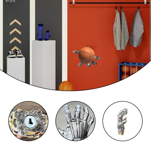 Hand Sculpture Basketball Holder Wall Mount,Art Decor Stand & Storage Rack Organizer, Display Case for Man Cave, Football Soccer Gifts,Basketball Stand,Basketball Wall Mount for Men Boys Gamers by ZHIYUEJING - Image 3