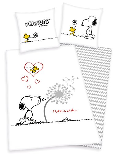 Klaus Herding GmbH - Set di biancheria da letto Peanuts, federa 80 x 80 cm e copripiumino 135 x 200 cm, renforce