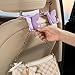 HZEL Car Seat Headrest Hook, Cute Vehicle Backseat Hanging Storage Organizer for Purse Coat Umbrella, Automotive Interior Seatback Hanger Decor Accessories, Universal for Most Cars (Purple)
