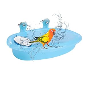 Vogelbad Schattig Huisdier Papegaai Bad Vogel Badkist Met Spiegel Papegaaienkooi Accessoire voor Papegaai Parkiet…