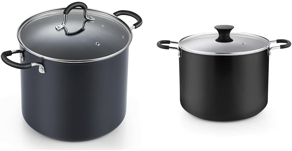 Cook N Home 10 Quart Hard Anodized Nonstick Stockpot Bundle with Glass Lid Stockpot