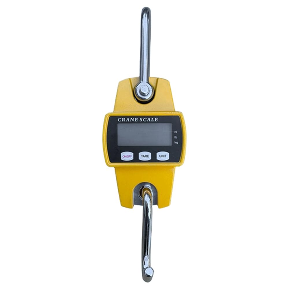 Digital Hanging Scale Handheld 300Kg Crane Scale Industrial Crane Scale with Cast Aluminum Case, with Hooks for Farm Hunting Fishing Outdoor