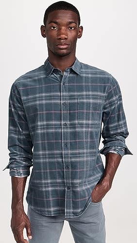 Vince Men's Corduroy Plaid Shirt2