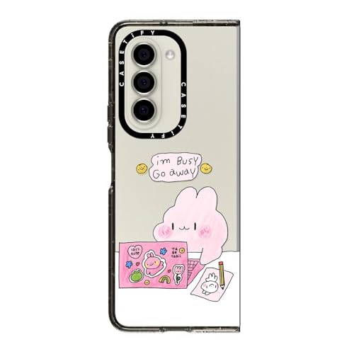 Coque Samsung Galaxy Z Fold 5 CASETiFY Tabetaaii I'm Busy Noir transparent