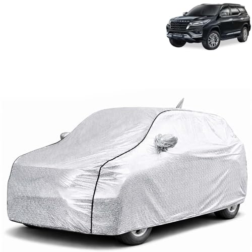 Image of KINGSWAY SilverTech 100% Waterproof Car Cover Only with Fortuner (Year 2025 Onwards - All Model) | Mirror and Antenna Pockets | Scratchproof | All Weather Car Body Cover