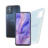 nuu b20 5g unlocked android smartphone 6 5 fhd display 90hz refresh rate 48mp triple camera 5000mah battery 18w fast charge stardust blue tudia liquid silicone case carolina 