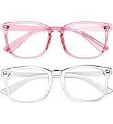 CHBP Blue-Light-Blocking-Glasses for Women Computer Glasses Man,2 Pack Gaming Eyeglasses Fashion ...