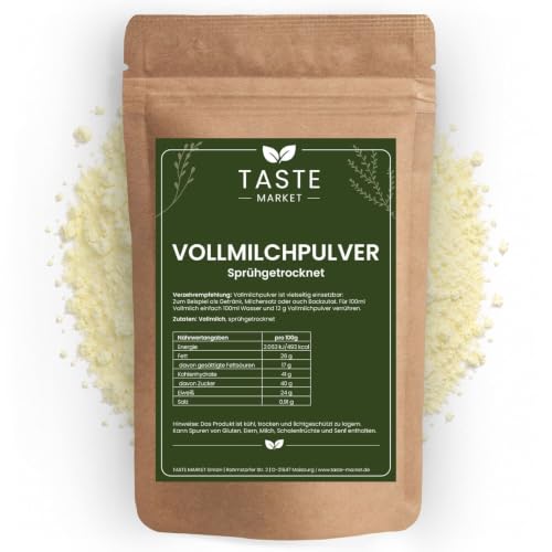 Vollmilchpulver 2 kg | 26% Fett | Trockenmilch sprühgetrocknet | Milchpulver Vollmilch | Ideal für Reisen & Notfallreserve