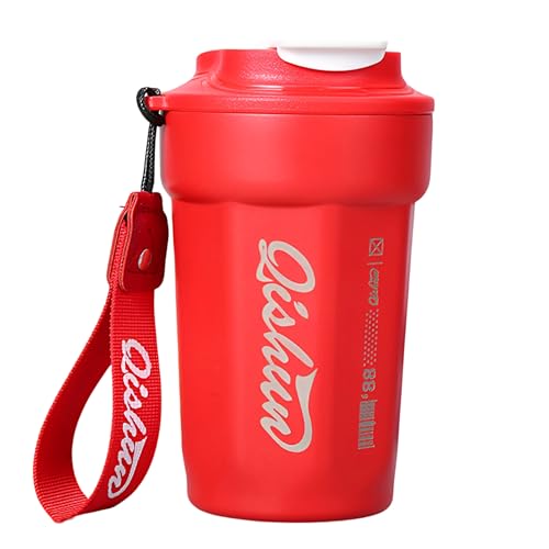 Image of Kraptick Vacuum Insulated Coffee Cup, 316 Food Grade Steel Portable Thermal Coffee Mug, Double Wall Insulated Cup with Large Capacity Designed for Hot and Cold Bevrages-(Red)(450ml)