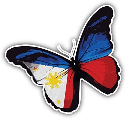 Adhesivo de mariposa de la bandera de Filipinas para tapar roces en el coche