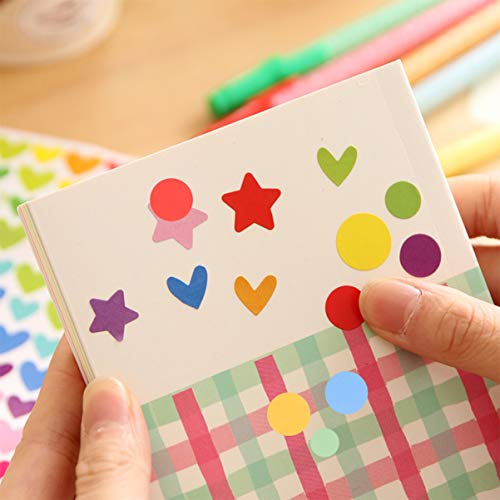 Supvox Adesivos coloridos de pontos fofos para álbum, estudantes, escolares, sacolas de presente, 6
