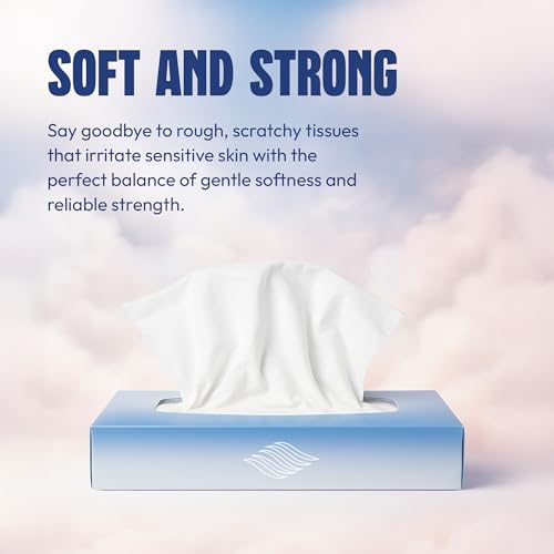 Image of Bulk Tissues, 30 Flat Boxes, 100 Sheets /Box, 3000 Facial Tissues Total, 2-Ply, Soft, White, for Office, Business & Home, Commercial Flat Box Tissues, Hypoallergenic, Unscented, Packaging May Vary