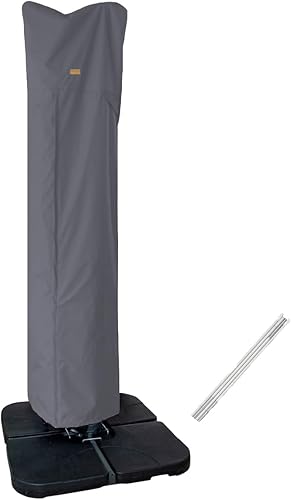 Miniatura 6 de Funda para sombrilla de patio de 6 a 9 pies, resistente a la decoloración, impermeable y duradera, con cremallera y barra, caqui desierto Mercado