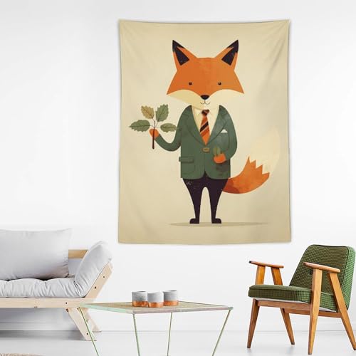Manta de pared divertida tipo tapiz estético con hoja decorativa para salón y cuarto