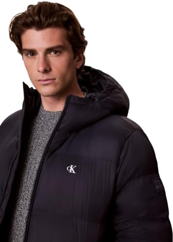 Calvin Klein Herren Ls Long Length Hooded Nylon Puff Lv04rh501g Mäntel (1 Stück), Blau (dunkler Saphir), M – Ansicht 3