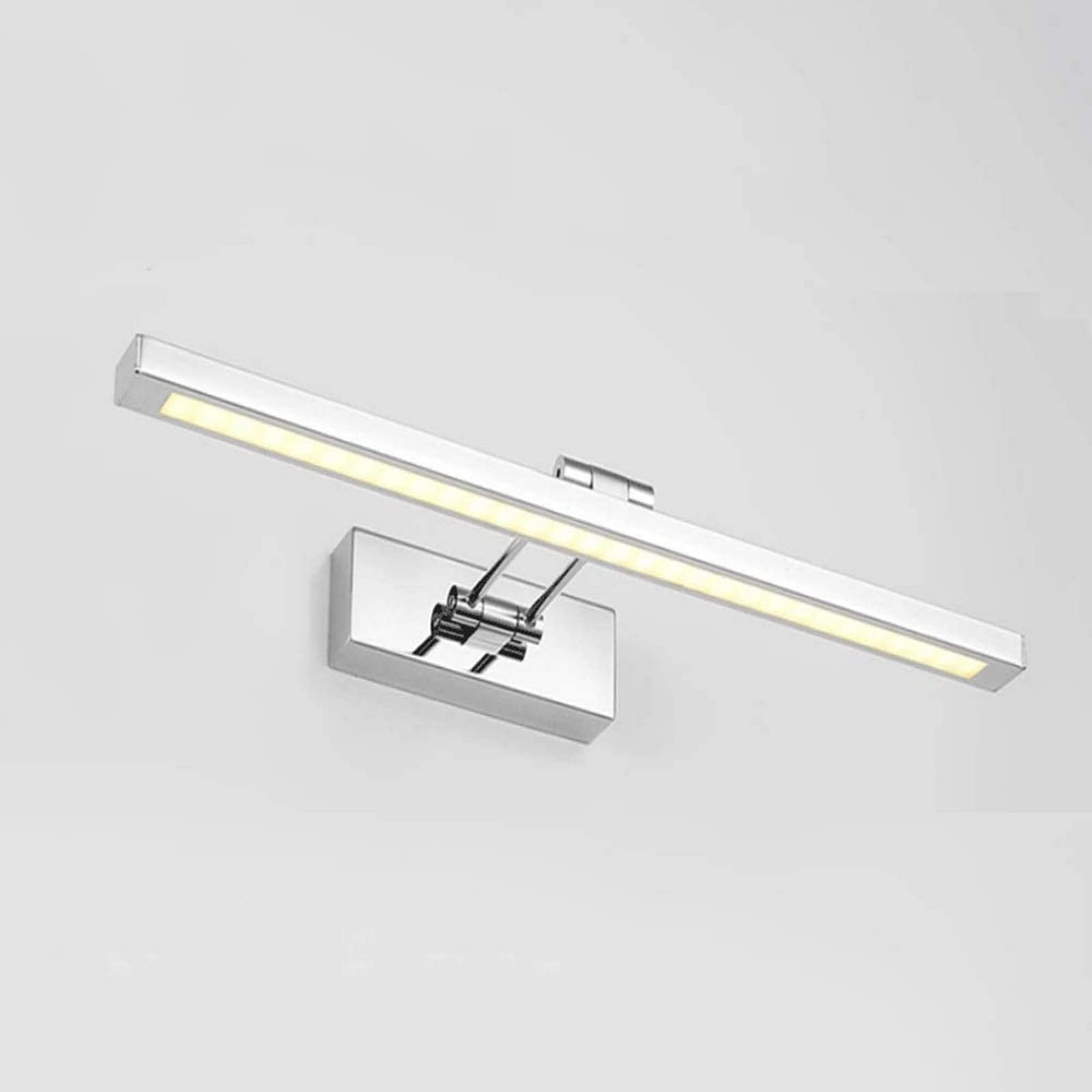 Applique miroir de salle de bain LED en acier inoxydable pour maquillage