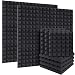 DEKIRU Sound Proof Padding Foam Panels, 24 Pack 2" X 12" X 12" Acoustic Foam Panel Studio Foam Pyramid Tiles Sound Absorbing Dampening Foam Panels Wall Soundproofing Treatment with Adhesive Tabs