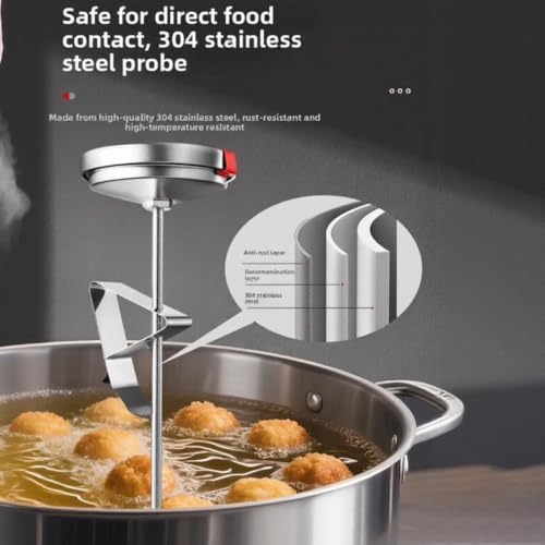 Glewi Stainless Steel Deep Fry Thermometer With Clip Dual Scale - Image 7
