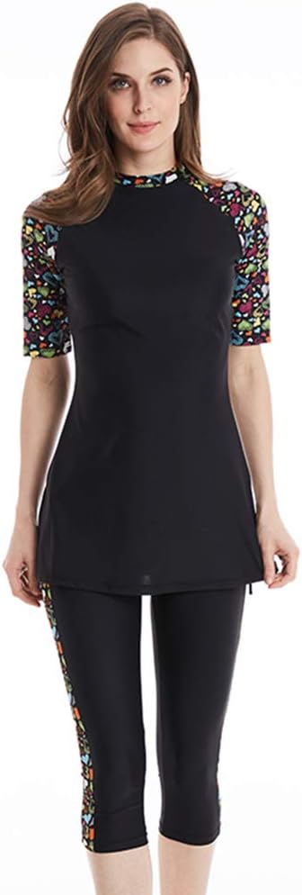 Modest Swimwear for Women Short Sleeve Swimsuit Burkini Modesty Swimming Costume Rash Guard Surfing Suit Beachwear