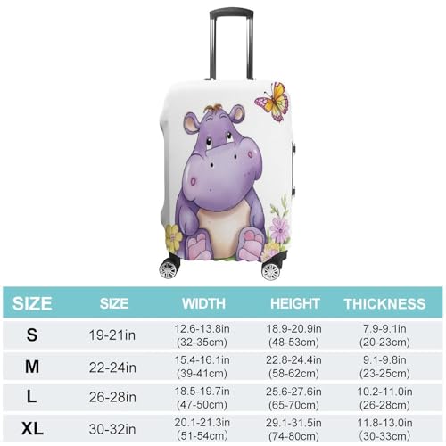 Travel Luggage Covers Washable Stretch Suitcase Protector Butterfly And Hippo Printed Anti-scratch Suitcase Cover Fits 18-32 Inch Luggage2