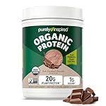 Purely Inspired Plant-Based Protein Powder for Men & Women, Rich Decadent Chocolate (16 Servings) - Vegan & Organic - 20g of Pea Protein Powder for Smoothies & Shakes - Dairy-Free, & Gluten-Free