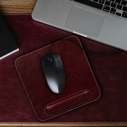 Londo Top Grain Leather Mousepad with Wrist Rest