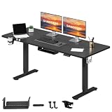 SANODESK Electric Standing Desk 160 * 60 Height Adjustable Desk With Memory Smart Panel Sit Stand Table With Cable Management for Home Office, Black